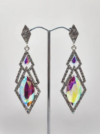 Detailed Triangle Iridescent Earring
