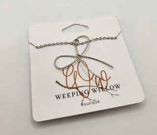 Silver Bow Necklace