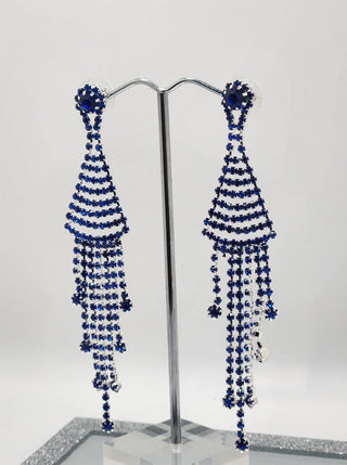 Blue Chandelier Dangle Earrings