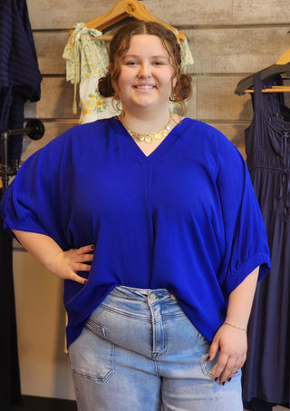 Plus Wide V-Neck Top