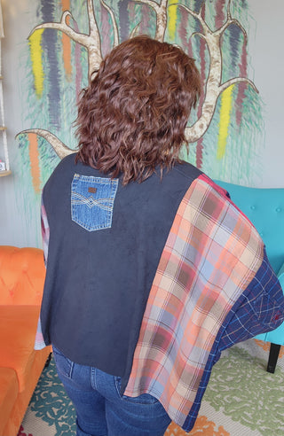Band Tee Upcycled Flannel-Metallica