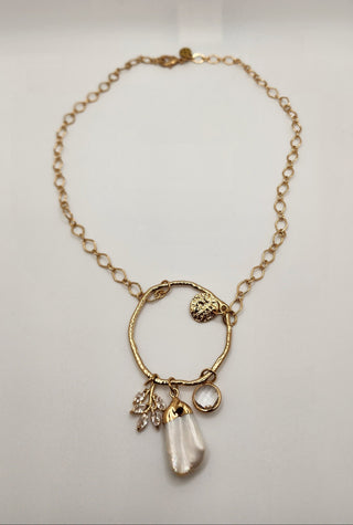 Gold Circle Charms Necklace