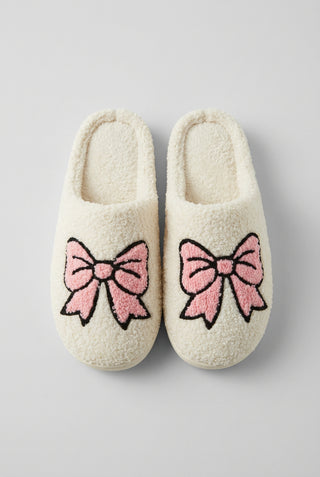 PINK! Bow Slippers