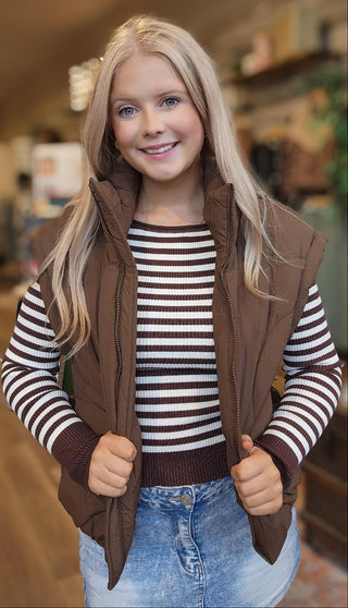 Quilted Mock Neck Puff Vest