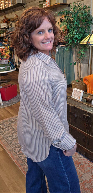 Striped Office Blouse