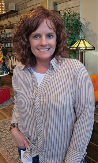 Striped Office Blouse