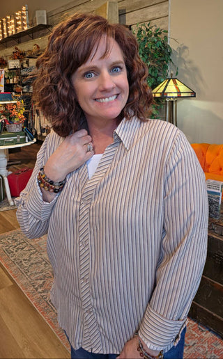 Striped Office Blouse