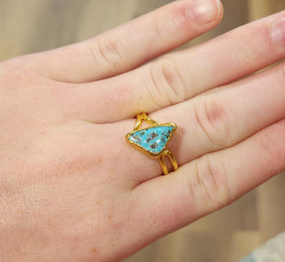 Gold Dipped Single Gemstone Ring