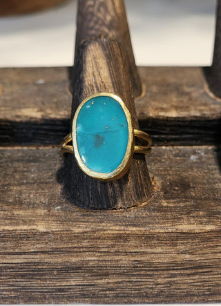 Gold Dipped Single Gemstone Ring