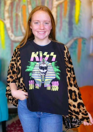 Banded Pullover Tee, Kiss 1990