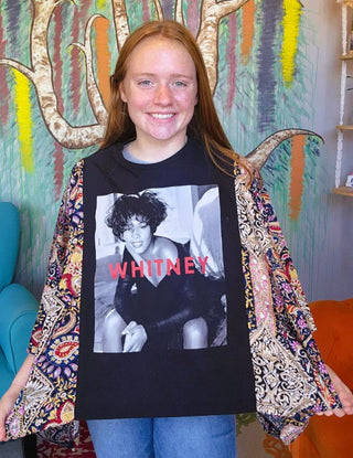 Banded Pullover Tee, Whitney Houston