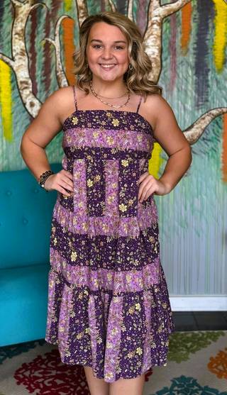 Lilac Floral Print Dress