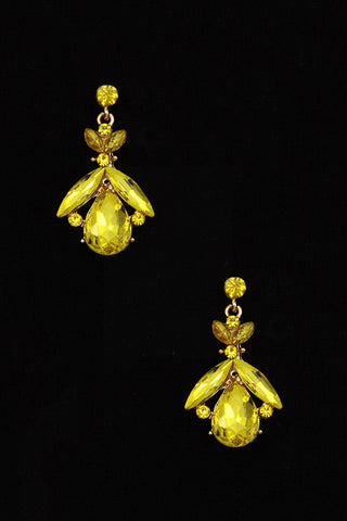 Yellow Gem Drop Earring