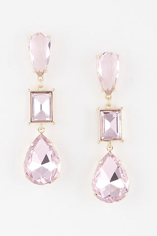 Triple Crystal Drop Earrings