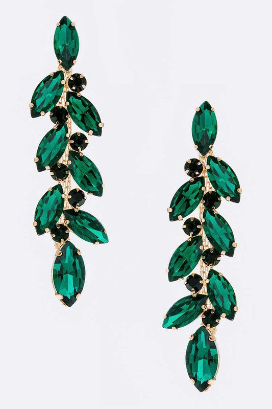 Crystal Vine & Leaf Earrings
