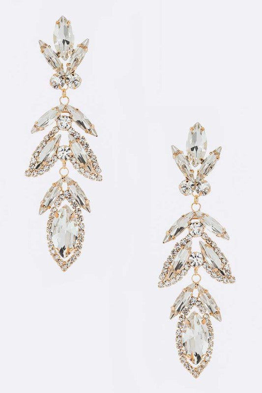Crystal Marquis Flower Drop Earrings
