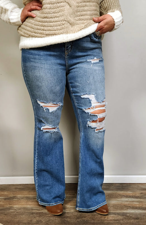 Plus Size, Sunset Bell Flare Jean