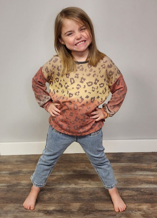 Kids Tie-Dye Animal Print Top
