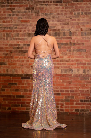 Iridescent Sequin Formal Gown