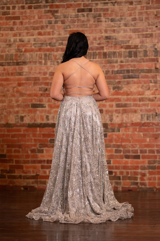 Sequin A Line Formal Gown