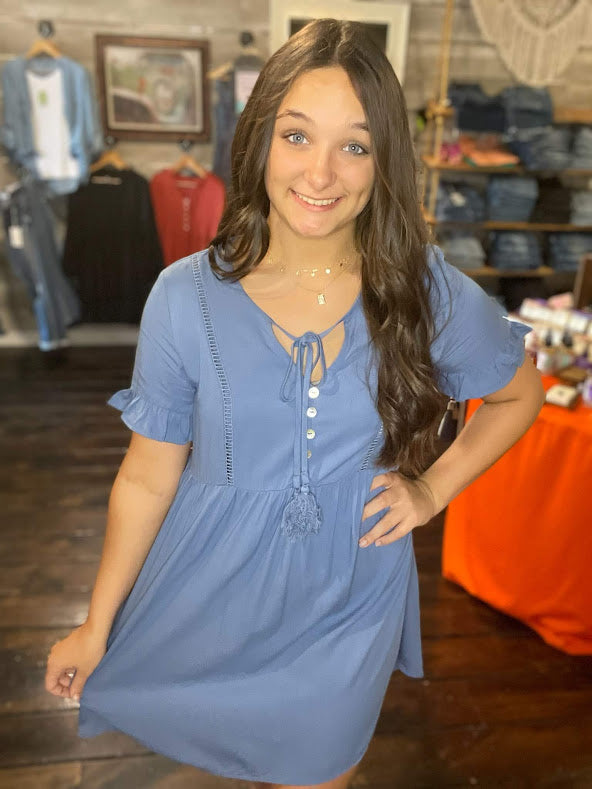 Short Sleeve Relaxed Dress - Weeping Willow Boutique
