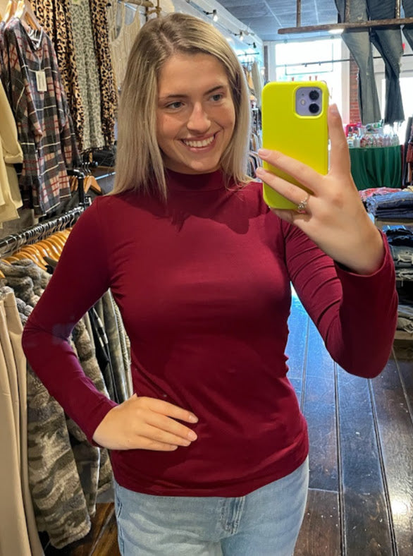 Mock Neck Top - Weeping Willow Boutique