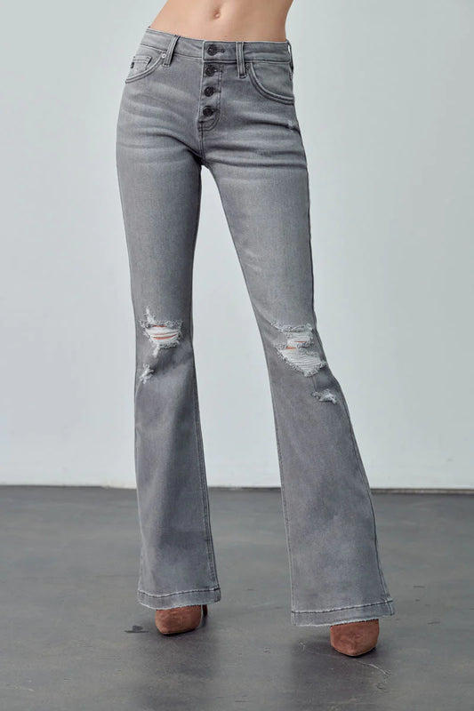KanCan Tegan Mid Rise Flare Jean - Weeping Willow Boutique