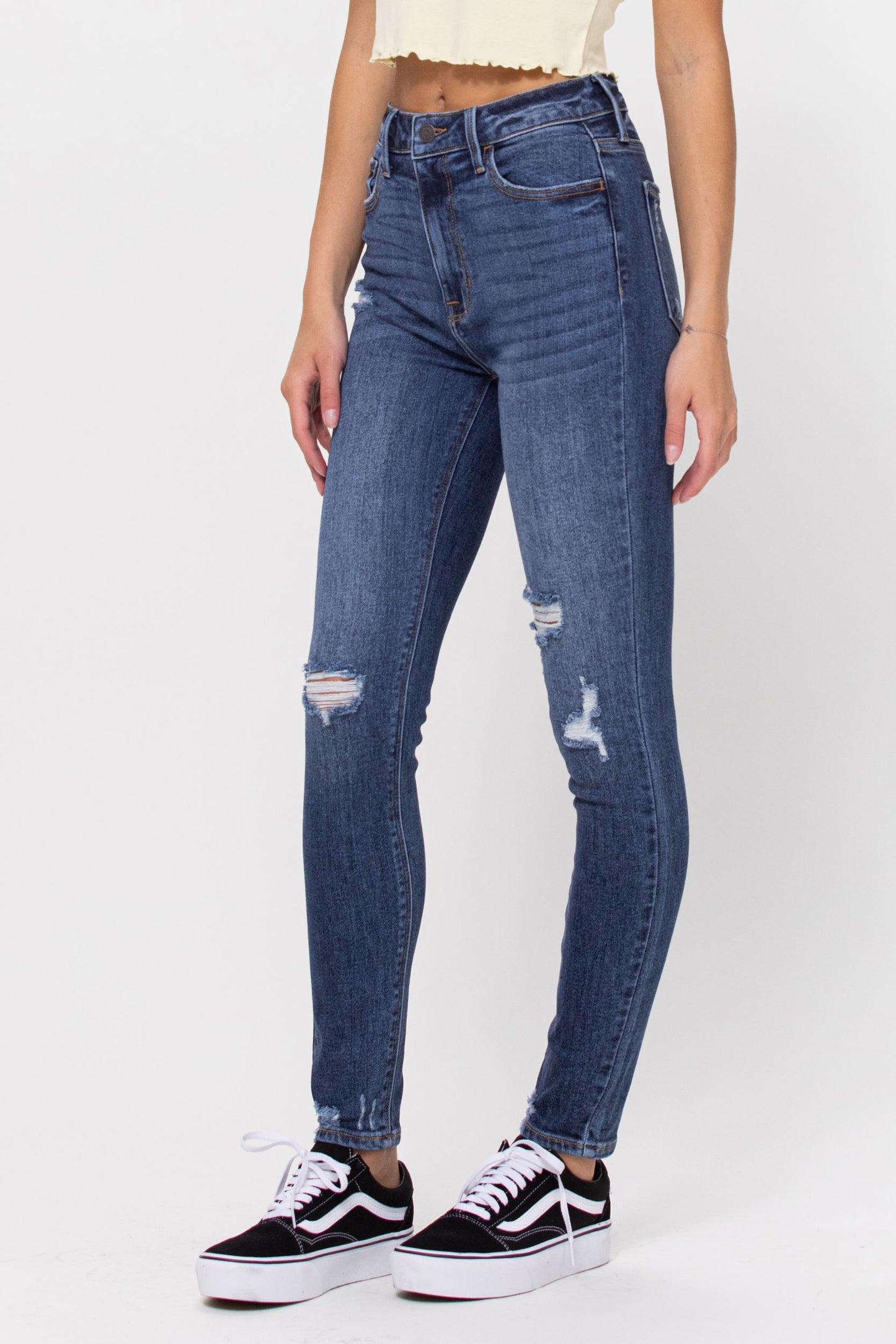 Cello Millie High Rise Destroyed Skinny Jean - Weeping Willow Boutique