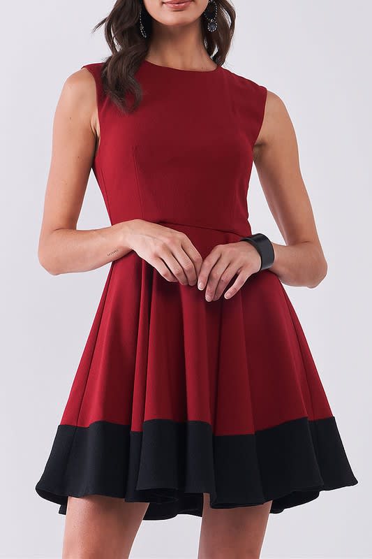 Pleated Fit & Flare Dress - Weeping Willow Boutique